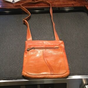 Classic Tan Leather Messenger Bag